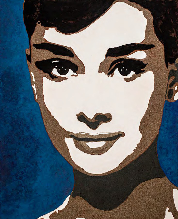 Audrey Hepburn fresco portrait by Fabrizio Ruggiero — 